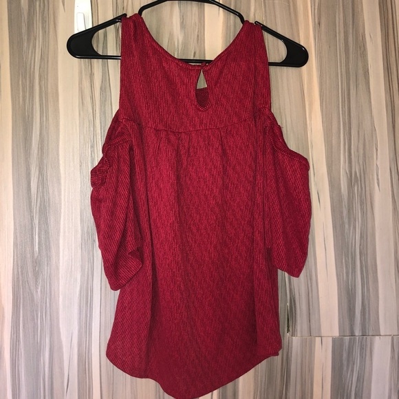 Lucky Brand red open shoulder shirt formal or everyday shirt size XS​​​​ - Picture 9 of 11